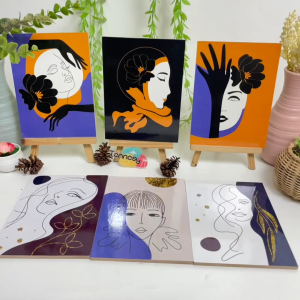 TENNESY HIASAN DINDING BOHO ABSTRACT FEMINIM 15x20CM WALL DECOR PAJANGAN KAYU DEKORASI DINDING KAMAR TIDUR RUMAH