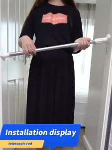 Adjustable Punch-free Telescopic Clothes Rod Bathroom Clothes Drying Racks Stainless Steel Curtain Rods Extendable