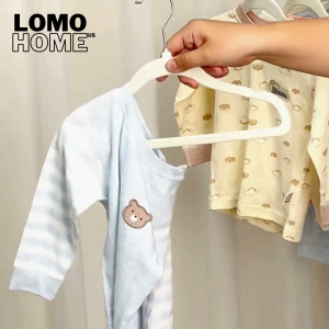 Bộ 10 Móc treo áo trẻ em LOMO bọc nhung thiết kế xoay 360 chống trượt chống nhăn không để lại dấu vết