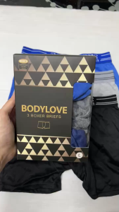Boxer Lelaki Body Love Men Underwear 3 Pcs Pack Termurah Seluar Dalam Lelaki Boxer Lelaki