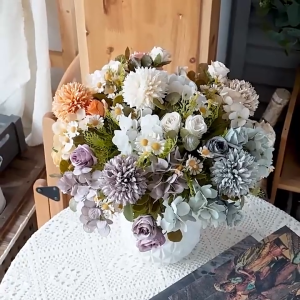 Bó Hoa Hồng Giả Hoa Cúc Cẩm Tú Cầu Đẹp 28Cmtrang Trí Nhà Cửa Trang Trí Phòng Khách Hoa Cưới Decor Sự Kiện Chậu Hoa Để Bàn