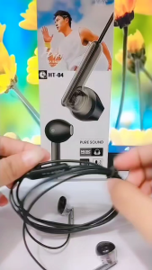Handsfree Transparan HT-04 + MIC Headset Extra Bass Stereo Sound Earphone