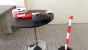 เสาจราจร 85 ซมสีแดง เสาพลาสติกสีส้ม คาดแถบสะท้อนแสง เสาล้มลุก เสาจราจรล้มลุก ไม่แตกง่าย เสากั้น แถมฟรีโซ่3mอุปกรณ์จราจร