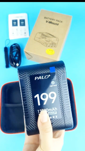 PALO V Mount V-Lock Rechargeable Battery With LCD Intelligent display screen & Bateri Box 6700mAh 99Wh Batteries For Sony Camcorder Broadcast LED Video Light Blackmagic URSA Mini Pro Cameras Smartphones