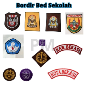 Bed Bordir Sekolah SD SMP SMA Pramuka Tut wuri handayani Merah putih Logo