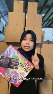 LS Perlengkapan Menggambar Krayon Pensil Warna Anak Set Koper 150 in 1 Crayon Full Alat Melukis Mewarnai Set Kids Land