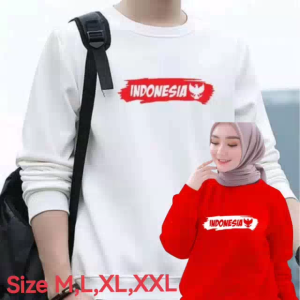 Sale Spesial Sweater Pria Wanita Indonesia Jaya Kaos 17 Agustus Hut RI Crewneck Garuda Pancasila