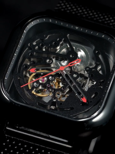 CIGA Design Automatic Mechanical Watch C Series Skeleton Analog Wrist Watch with Milanese and Leather Strap Sapphire Crystal Mirror Gifts for Men and Women
