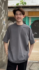 CAZAMAN  เสื้อยืด OVERSIZE เสื้อยืดโอเวอร์ไซส์ เสื้อคอตตอน คอฟิต สีพื้น 2342