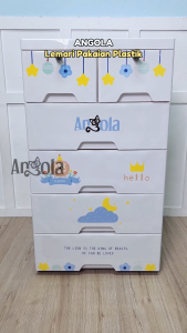 Angola Lemari Plastik 4 dan 5 Tingkat C74-C75 Lemari Pakaian Anak / Tempat Penyimpanan Mainan / Snack / Baju / Rak Susun Serbaguna