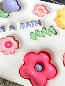 ชุดเช็ดเท้าลายมิติ 3 ครั้ง พรมปูพื้นกันลื่น วัสดุผิวนูมาน้ำ พรมแต่งห้อง สร้างสีสันสร้างสุขภาพ 20 ซม