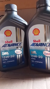 น้ํามันมอเตอร์ไซค์ Shell ADVANCE 15W-50 ขนาด1ลิตร