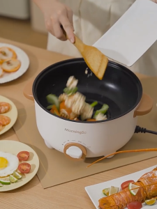 JAVIT หม้อเอนกประสงค์ กระทะไฟฟ้า หม้อไฟฟ้าอเนกประสงค์ 3L ปรับระดับได้ 2 ระดับ หม้อไฟฟ้ามินิ Electric Pot หม้อชาบู หม้อไฟฟ้ามินิ กระทะเทฟล่อน