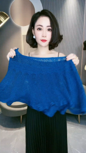 Hollow Knitted Shawl Scarf - Solid Color Thin Wrap - Elegant Cape - Ruffled Windproof Cardigan - Loose Casual Shawl