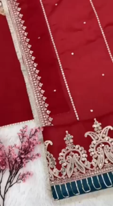 [PRE-ORDER] Size M to 2XL Party Wear Pure Chinnon Silk kurti with Pant and Dupatta Set ~ Delivery Lead Time 10 days