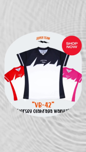 Jersey Superteam VB42 Polyester Hitam/Pink untuk Olahraga dan Fitness