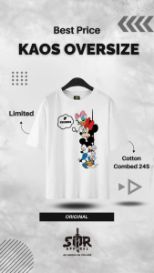 SMR APPAREL - Kaos Oversize MIKIMOUSE FAMILY premium Cotton Combed 24s Pria & Wanita Basic Lembut