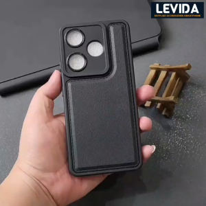 Luxury Case Leather Pro Kamera Black Poco F6 5G