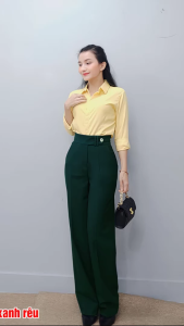 Quần tây nữ Quần tây ống xuông cao cấp quần tây công sở quần trung niên quần big size quần ống rộng 06