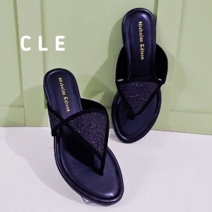 Nicholas Edison Sandal Cle Rose Gold Jepit Glitter Terbaru