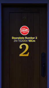 Zehn Zn-152004 10Cm Doorplate Number 2