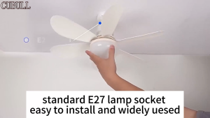Y·S·S YaSheng 2 in 1 30W/40w Ceiling Fan Light With Remote Control E27 Fan Blade Bulb LED lights 16.5-inch Interface Bedroom Silent Fan Light Chandelier Ceiling Light