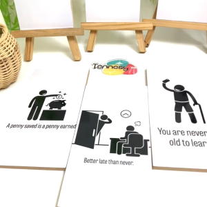 TENNESY HIASAN DINDING EMOTICON QUOTE SIGN 10x20CM WALL DECOR PAJANGAN KAYU POSTER DEKORASI RUMAH
