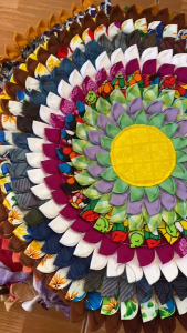 Multicolor Round Vintage Floor Mat/Round Floor Cloth (8 Circle)/Colourful Doormat/Retro Floor Mat/Cotton Round Floor Mat/Multipurpose Floor Mat Kitchen Bath Mats/Alas Lantai Bulatan/Kain Lap Kaki Bulat