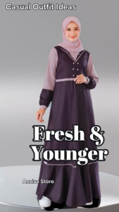 BAJU CANTIK DRESS REMAJA GAMIS DAILY OUTFIT CASUAL WANITA ETHICA AYUMI 380 ITALIAN PLUM FRESH & YOUNGER