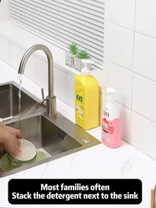 MEIDOO Gantungan botol bebas lubang yang dipasang di dinding tempat gel mandi