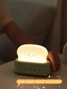 NEENCE Toast Lamp Cute Bread Retro Night Light with 15 minute Timer USB Rechargeable Warm Vintage Candle Table LED Baby Aesthetic Home Decor