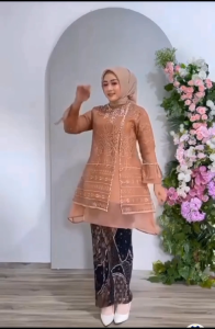 Steilan dan Atasan Tunik Organza Payet/Kebaya Organza Dewasa