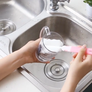 Long Handled Sponge Cup Brush Bottle Thermos Cleaning Brush Removable Replacement Head