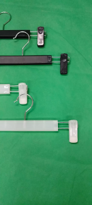 Plastic Hanger Pants & Skirt Hanger Smoke-12\" - 619 Bottom with Clip Smoke (Sold by Dozen)