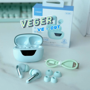Tws VEGER VE-09T หูฟัง Bluetooth V5.3 IPX4 จอแสดงผล LED หูฟังบลูทูธ ตัดเสียงรบกวน ระบบควบคุมแบบสัมผัส รับประกันสินค้า 2 ปี