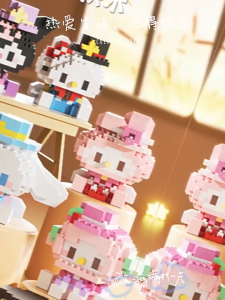 Mainan Bricks Kuromi Nano Block DIY Sanrio karakter kartun Mini Puzzle Mainan Anak Perempuan