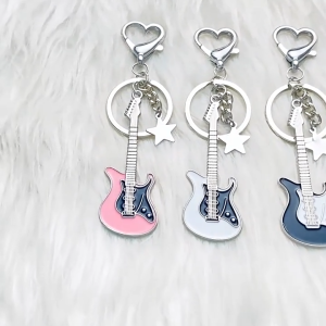 SIGVARD - Gantungan Kunci Tas Motor Mobil Keychain Liontin Miniatur Gitar Bintang Hati KEY19