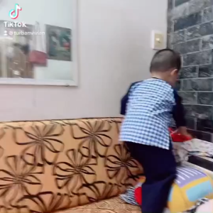 Bộ bà ba bé trai kèm khăn rằn