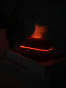 【Lava Humidifier】【七彩火焰木纹 加湿器】火山 睡眠灯 床头 伴睡 Air Purifier Diffuser Aromatherapy Cute Night Light Essential Oil