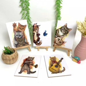 HIASAN DINDING WALL DECOR KUCING LUCU CAT 15x20CM PAJANGAN KAYU POSTER DEKORASI KAMAR TIDUR RUMAH