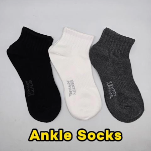 IDENTITY Apparel Basic Plain Low Cut Ankle Length Cotton Socks w/ Ribbed Leg and Foot Arch Support