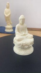 Tượng Phật A Di Đà tọa đài sen chất liệu bột đá cao 10cm hàng thủ công mỹ nghệ nhập khẩu