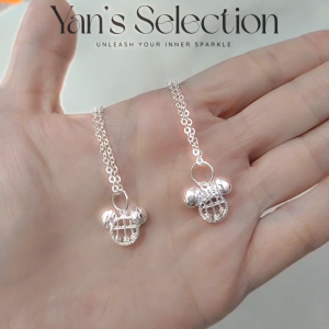 YANS Original925 Silver Auspirous Fortune Mickey Minnie Abacus Pendant Set *Loket Abakus 925 Perak Tulen *925纯银米奇米妮算盘项链