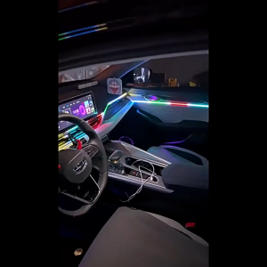 Dải Đèn led nội thất ô tô 64 màu dài 110cm ứng dụng điều khiển từ xa qua remote hoặc App điện thoại