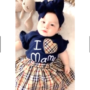 Setelan Baju Bayi Perempuan Trendy dengan Desain Bordir I Love Mama 3 6 9 12 Bulan SNI