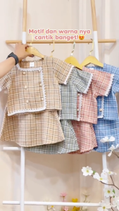 Marves Leora Setelan Baju Rok Anak Perempuan Korean Style Bahan Tweed Usia 2 Hingga 14 Tahun
