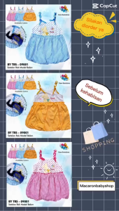 Dress bayi o 6 bulan lengan kutung free bandana/baju bayi perempuan/dress bayi perempuan gratis bandana/dress bayi 0 6 bulan/dres bayi cantik murah