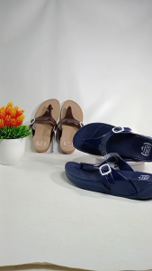 Porto Sandal Jepit Karet Wedges Platform Kasual Wanita 3028