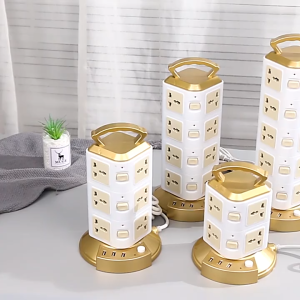 5M Universal Tower Expansion Power Socket With Multiple Plugs And Dual USB 2/3/4/5 Layers 2500W