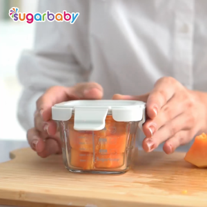 Sugar Baby Premium Glass Jar Baby Food Container 3 pcs BPA FREE / Peralatan Makan Bayi MPASI / Wadah Mangkok Bayi Silicone Lid & Plastic Lid